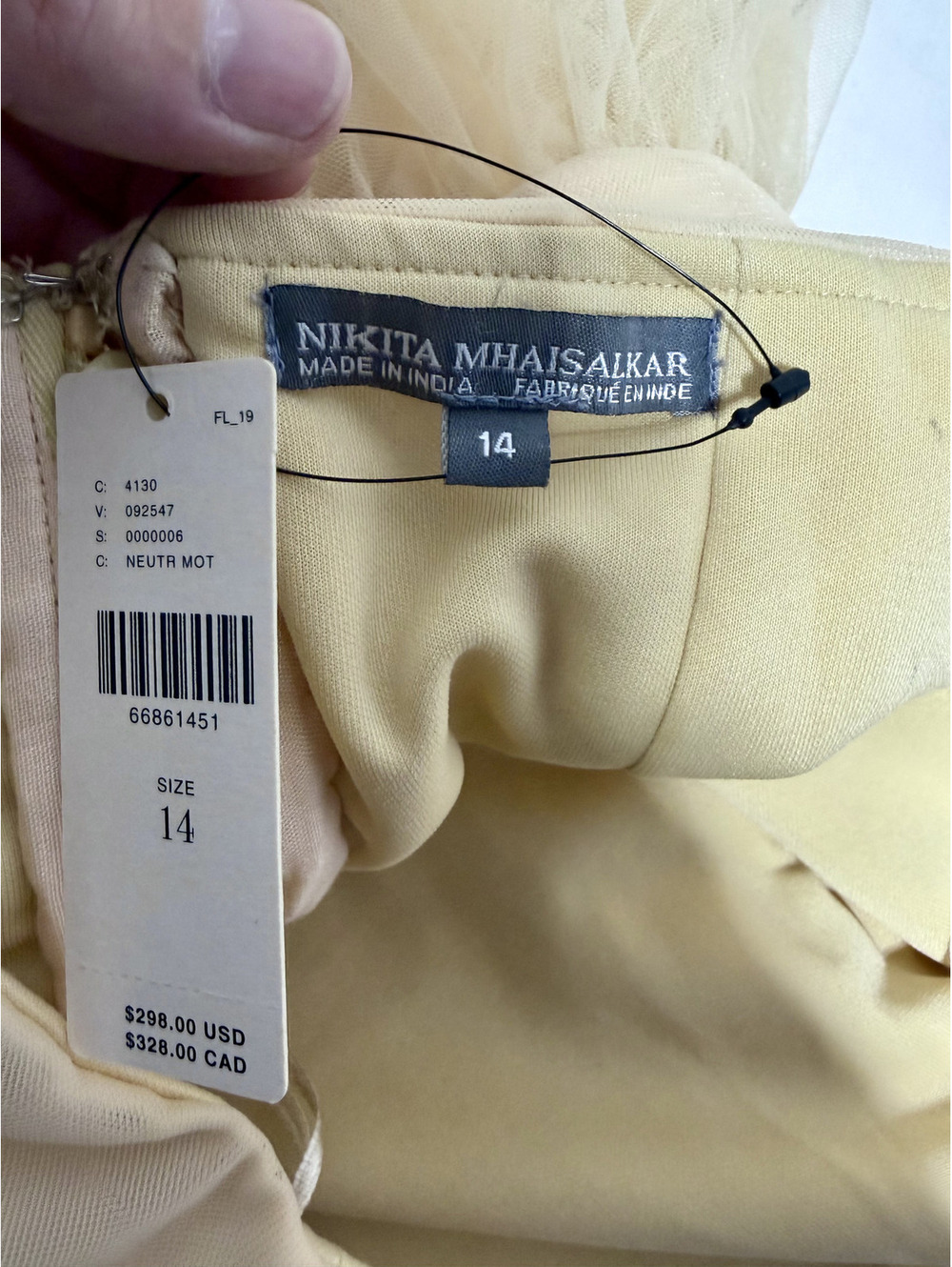 Nikita Mhaisalkar Strapless Embroidered Tulle Dress Size 14 NEW WITH TAGS - Picture 3 of 15